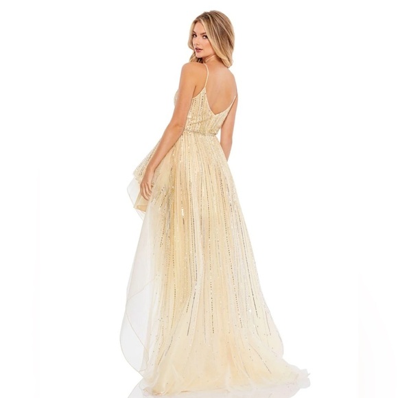 Mac Duggal 70124 Embellished Sleeveless Draped A Line Gown - Picture 3 of 7